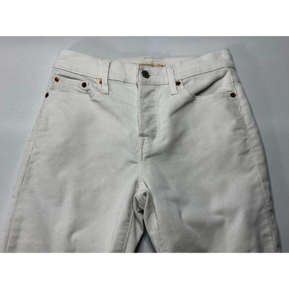 Levi's Women's Wedgie Straight Leg Button Fly White Corduroy Pants - Size 25x25 - Picture 3 of 8